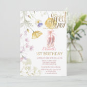 Ballet Schoenen Streep Wildbloemen Verjaardag Kaart (Staand voorkant)