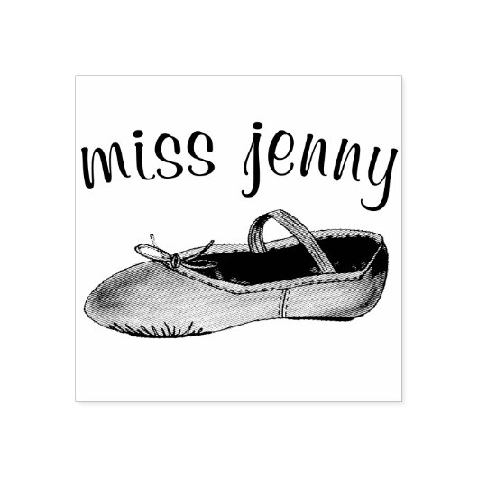 Ballet Shoe Dance Teacher Speciaal Ballerina Rubberstempel (Afrduk)