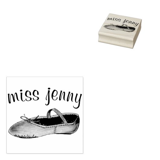 Ballet Shoe Dance Teacher Speciaal Ballerina Rubberstempel (Gestempeld)