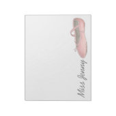 Ballet Shoe Personalized Dance Teacher Notitieblok (Linkerzijde)
