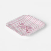Ballet Shoes and Roses Pink Papieren Bordje (Gebogen)