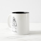 Ballet Shoes Hand Drawn  Tweekleurige Koffiemok (Voorkant links)