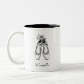 Ballet Shoes Hand Drawn  Tweekleurige Koffiemok (Links)