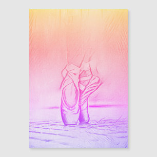 Ballet Shoes Rainbow Ballerina Magnetic Card