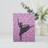 Ballet Silhouette op Roze Briefkaart (Staand voorkant)