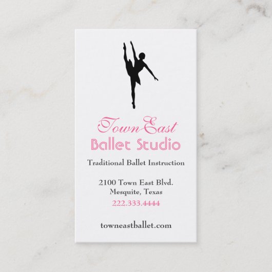 Ballet Silhouette Visitekaartje (Voorkant)