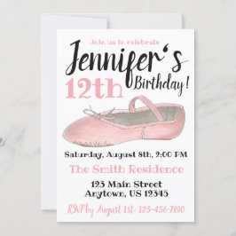 Ballet Slipper Dans Schoen Verjaardagsfeestje Over Kaart