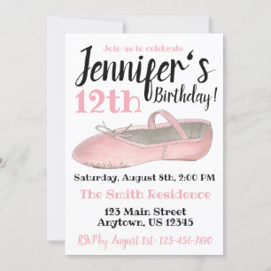 Ballet Slipper Dans Schoen Verjaardagsfeestje Over Kaart