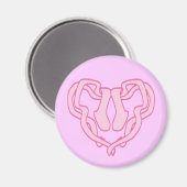Ballet Slipper Heart Magneet (Voorkant / Achterkant)
