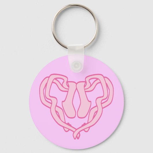 Ballet Slipper Heart Sleutelhanger (Voorkant)