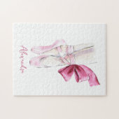 Ballet Slippers Aangepaste Naam of Tekst Legpuzzel (Horizontaal)
