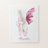 Ballet Slippers Aangepaste Naam of Tekst Legpuzzel (Verticaal)