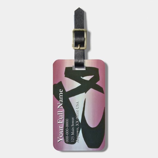 Ballet Slippers Aanpasbare Bagage Label (Voorkant verticaal)