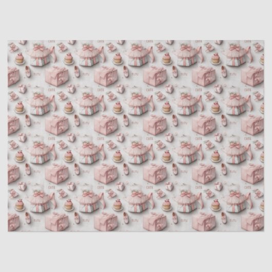 Ballet Slippers and Tutus in Soft Pink Elegance Tissuepapier (Voorkant)