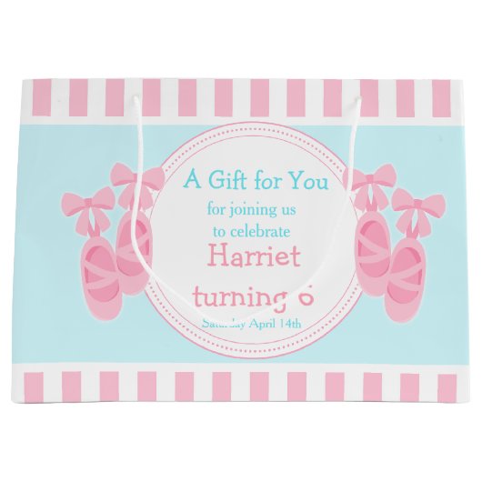 Ballet Slippers Ballerina Birthday Party Groot Cadeauzakje (Voorkant)