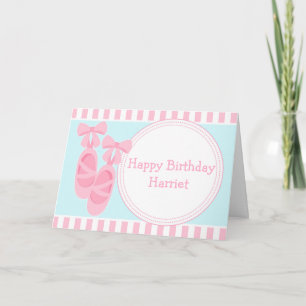 Ballet Slippers Ballerina Birthday Party Kaart
