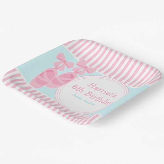 Ballet Slippers Ballerina Birthday Party Papieren Bordje (Gebogen)