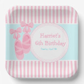 Ballet Slippers Ballerina Birthday Party Papieren Bordje (Voorkant)