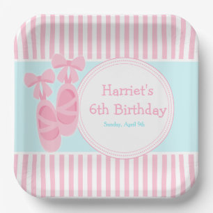 Ballet Slippers Ballerina Birthday Party Papieren Bordje