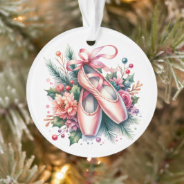 Ballet Slippers, Bloemen Gepersonaliseerde Kerst Ornament