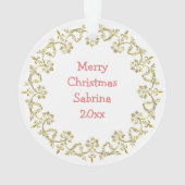 Ballet Slippers, Bloemen Gepersonaliseerde Kerst Ornament (achterkant)