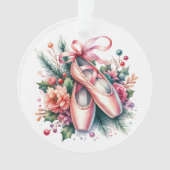 Ballet Slippers, Bloemen Gepersonaliseerde Kerst Ornament (voorkant)