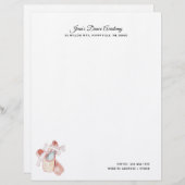 Ballet Slippers Dance Studio Custom Letterhead Persoonlijk Briefhoofd (Voorkant / Achterkant)