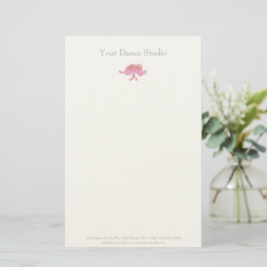 Ballet Slippers Danser Persoonlijke Briefhoofd Briefpapier (Staand voorkant)