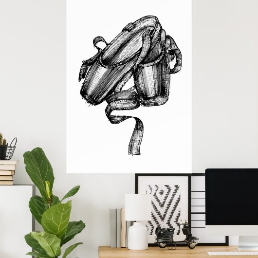 Ballet Slippers Mode Sketch Poster (Thuiskantoor)