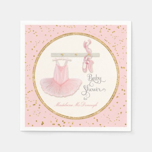Ballet Slippers n Tutu Little Girl Baby shower Servetten (Voorkant)