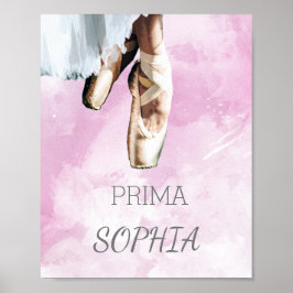 Ballet Slippers Persoonlijk Prima Pointe Roze Poster