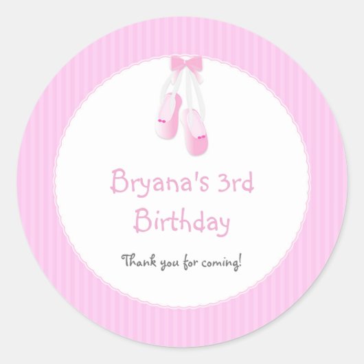 Ballet Slippers Roze Ballet Feest Stickers (Voorkant)