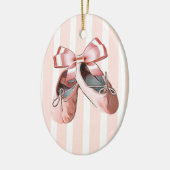 Ballet Slippers Roze kerstversiering Keramisch Ornament (Links)