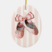 Ballet Slippers Roze kerstversiering Keramisch Ornament (Voorkant)
