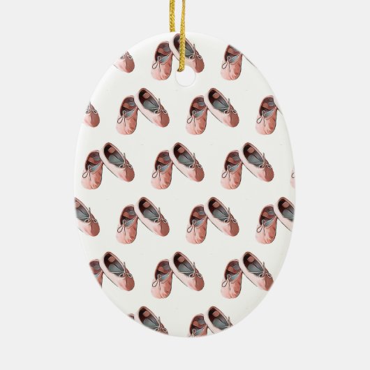 Ballet Slippers Roze kerstversiering Keramisch Ornament (Achterkant)
