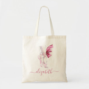 Ballet Slippers Roze Waterverf op maat Tote Bag