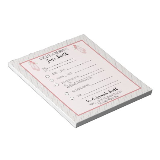 Ballet Slippers School Note 1 Notitieblok (Schuin)