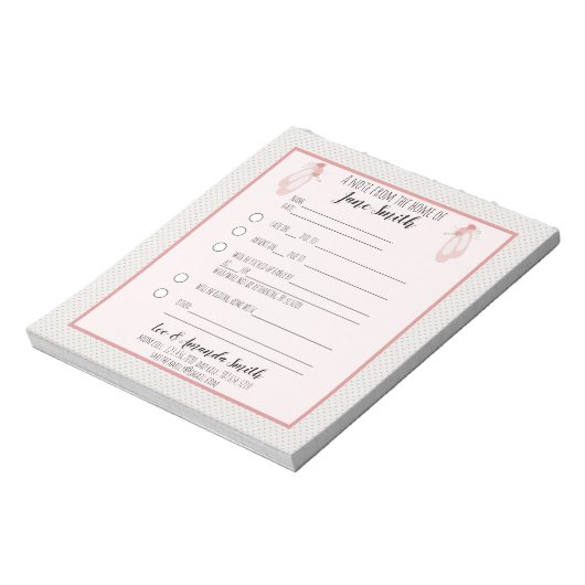 Ballet Slippers School Note 1 Notitieblok (Linkerzijde)