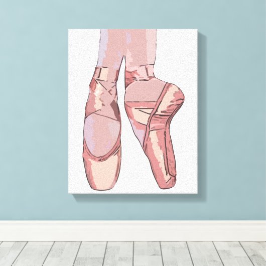 Ballet Slippers Teenschoen Canvas Afdruk (Insitu (Houten vloer))