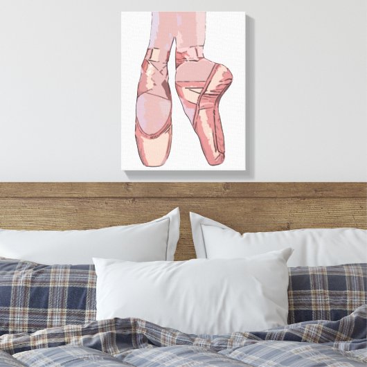 Ballet Slippers Teenschoen Canvas Afdruk (Insitu (Slaapkamer))