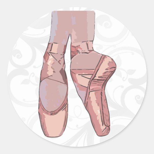 Ballet Slippers Teenschoen Ronde Sticker (Voorkant)
