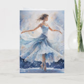 Ballet Sneeuwkoningin Sneeuwvlok Ballerina Kerstmi Feestdagen Kaart (Achterkant)