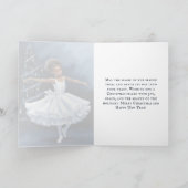 Ballet Sneeuwkoningin Sneeuwvlok Ballerina Kerstmi Feestdagen Kaart (Binnen)