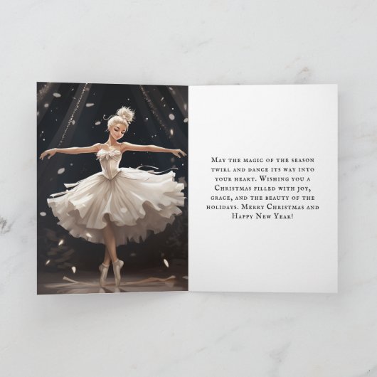 Ballet Sneeuwkoningin Sneeuwvlok Balletdanseres Ke Feestdagen Kaart (Binnen)
