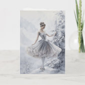 Ballet Sneeuwkoningin Sneeuwvlokje Ballerina Kerst Feestdagen Kaart (Achterkant)