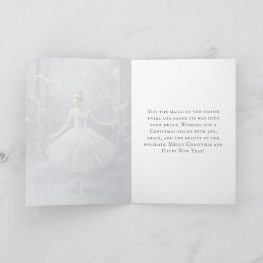 Ballet Sneeuwkoningin Sneeuwvlokje Ballerina Kerst Feestdagen Kaart (Binnen)