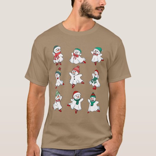 Ballet Sneeuwman Kerstmis Kerstmeisje T-shirt (Voorkant)