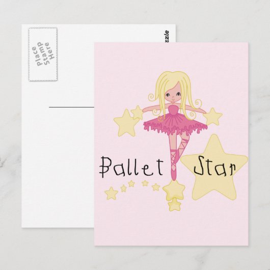 Ballet Star Tshirts en cadeaus Briefkaart (Voorkant / Achterkant)