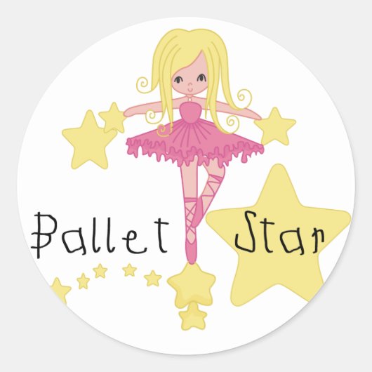 Ballet Star Tshirts en geschenken Ronde Sticker (Voorkant)