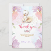 Ballet Swan Baby Meisje Douche Bedankkaart (Voorkant)